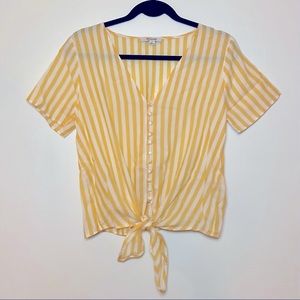 Madewell - striped tie front button down shirt